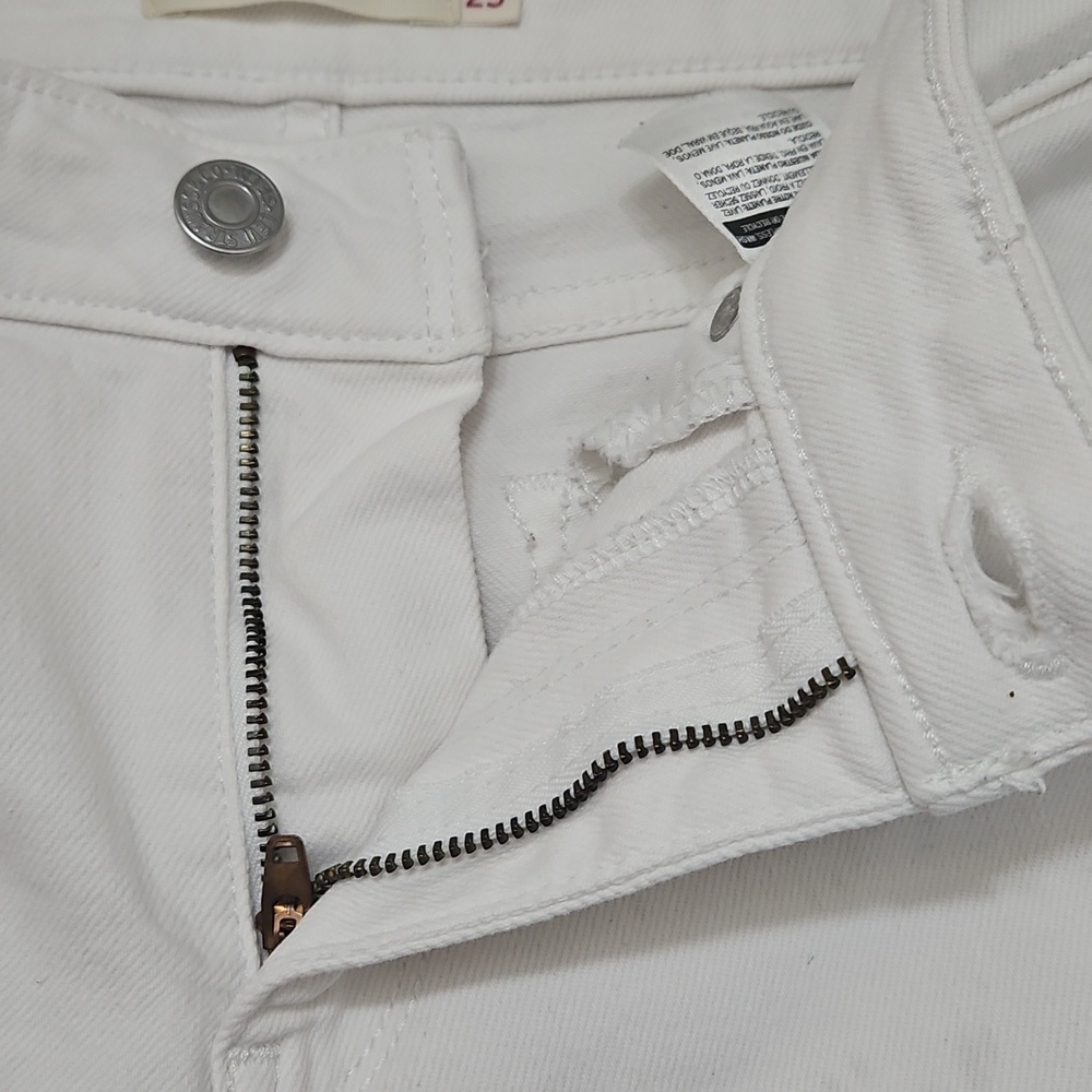 Levi's White Denim Jeans Size 25 721 High Rise Skinny - Picture 7 of 17